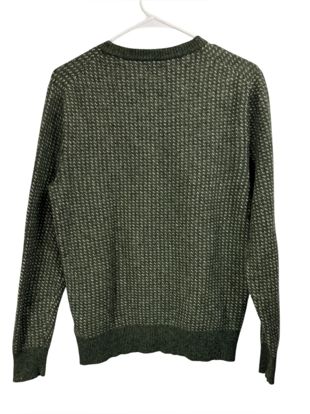 J. Crew Green Birdseye Sweater Size Medium Lambswool Blend Granola Outdoor